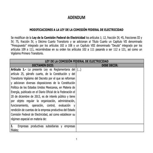 Reserva Ley CFE diputados revisora 22 de julio
