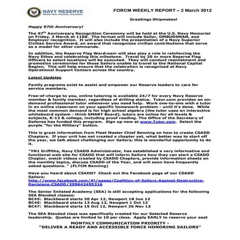 Reserve force weekly mar 2 2012