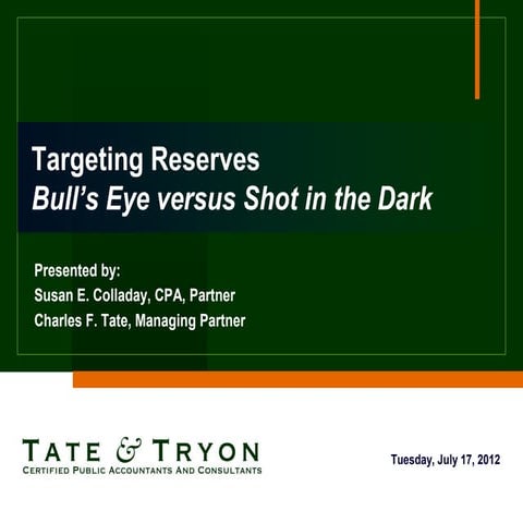 Reserve Management - Tax Exempt Organizations