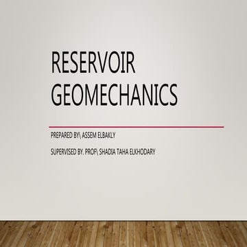 Reservoir Geomechanics