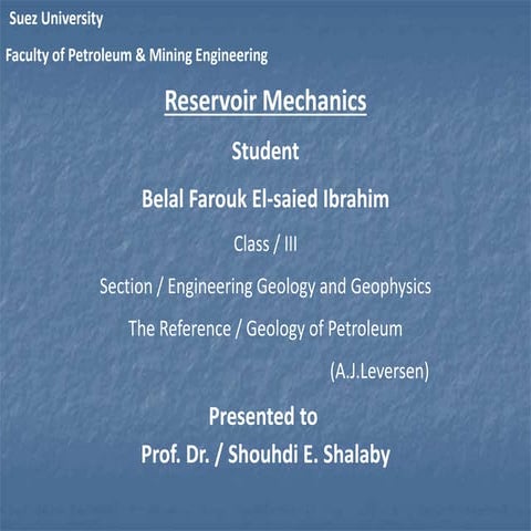 Reservoir mechanics