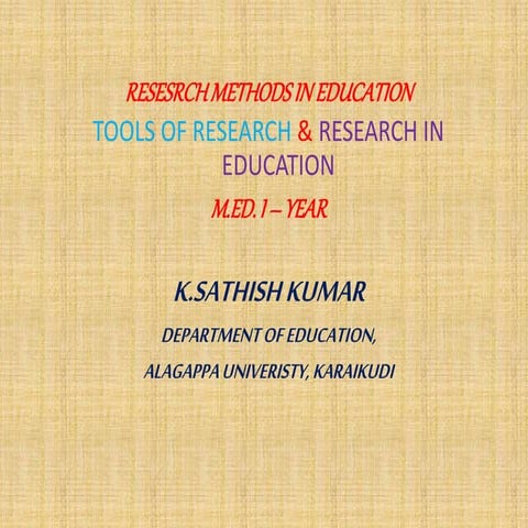 Resesrch methods in education