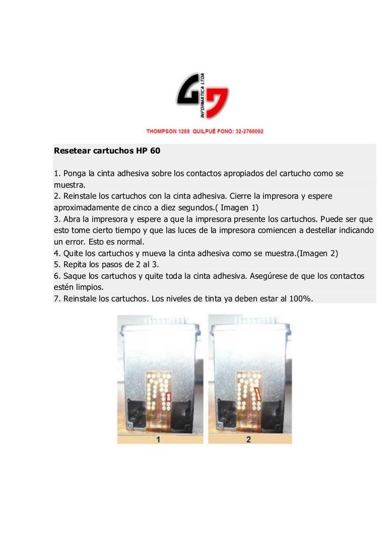 Resetear cartucho 60