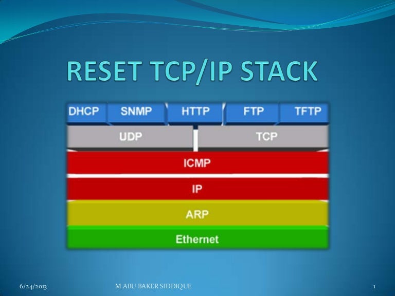 How to reset TCP/IP Stack