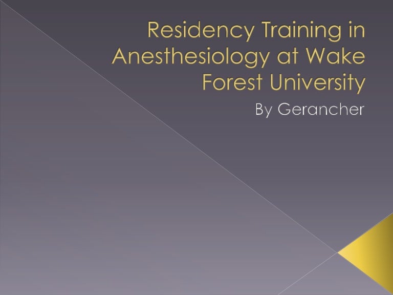 wake forest anesthesiology