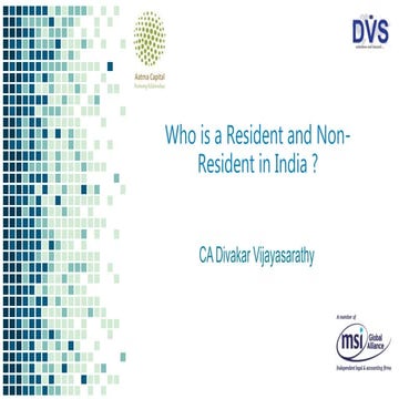 Who is considered as resident and non-resident in India?