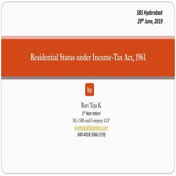 Residential status under income tax