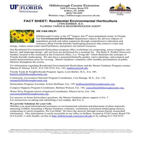Residential Environmental Horticulture - University of Florida