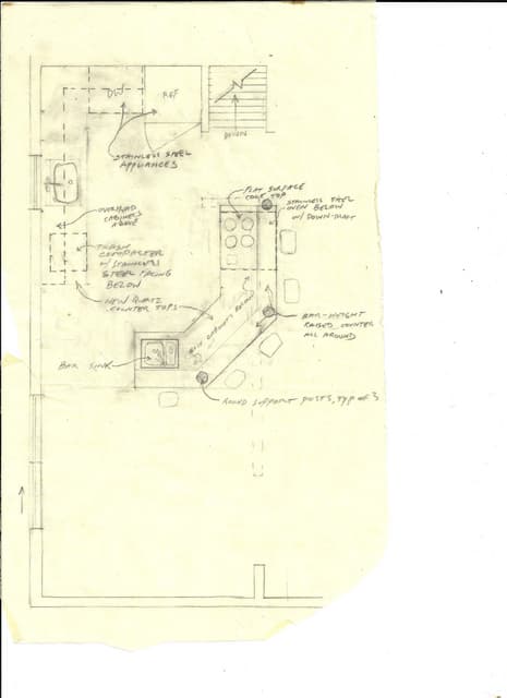 Residential Kitchen Remodel - Preliminary and Final Sketches per Client Interaction