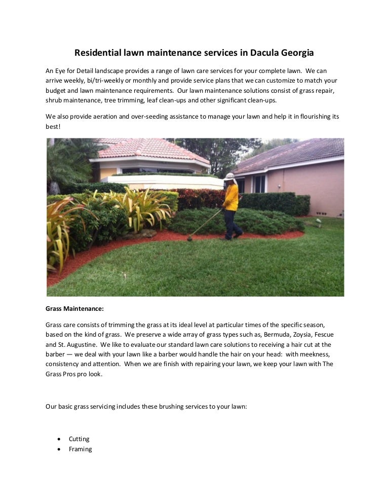 Residential Lawn Maintenance Services In Dacula Georgia