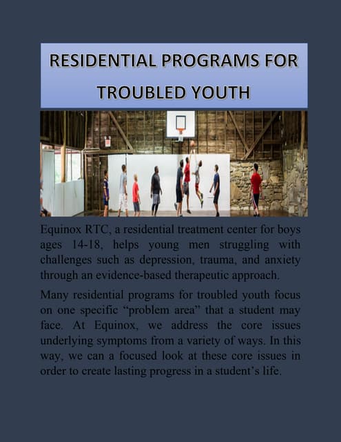 Residential programs for troubled youth PDF Residential programs for troubled youth PDF