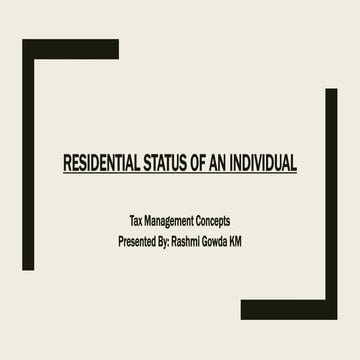 Residential status of an individual
