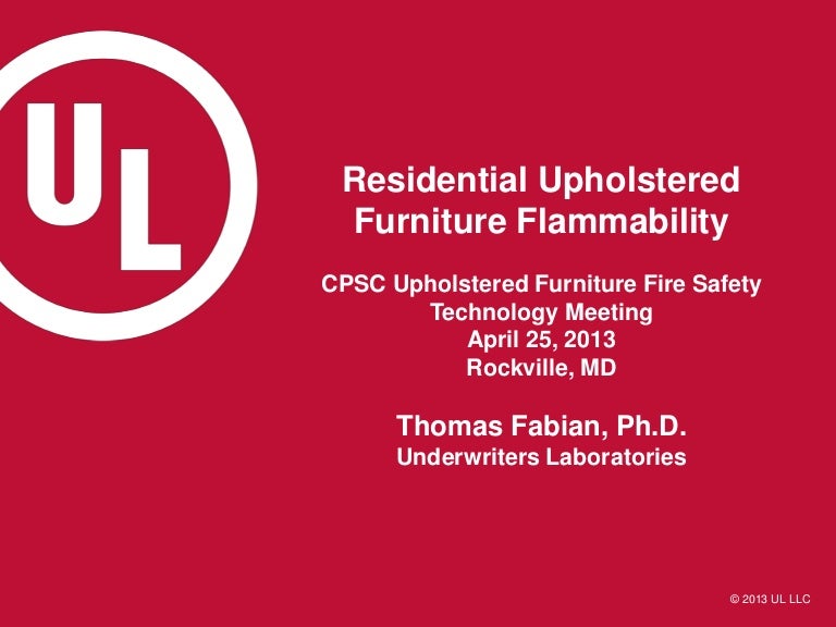 Residential Upholstered Furniture Flammability