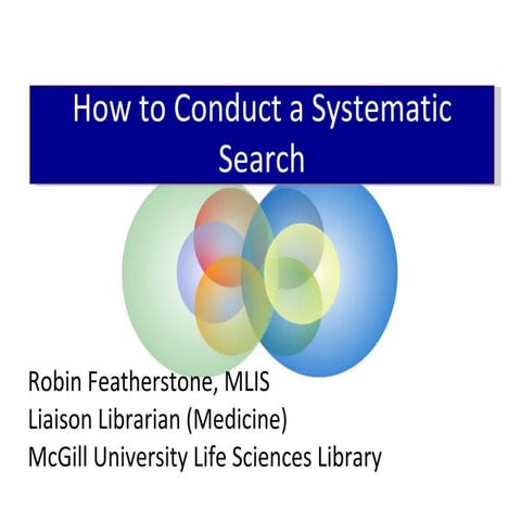 How to Conduct a Systematic Search