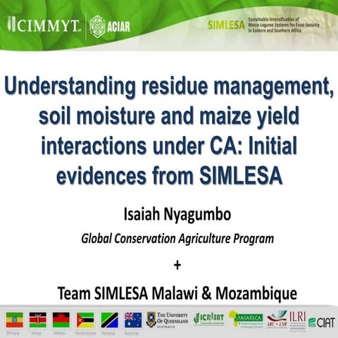 Residue soil moisture and yield interactions under CA: initial evidence from ...