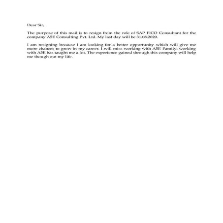 Resignation letter | DOCX