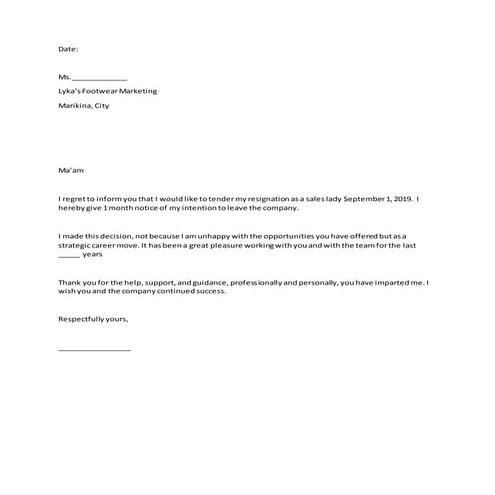 Resignation letter | PDF