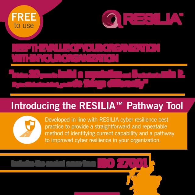 RESILIA Pathway Tool infographic