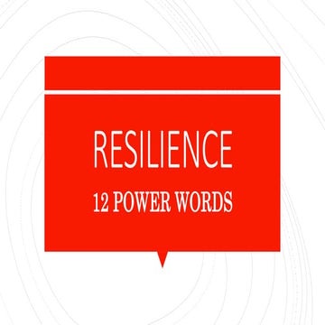 Resilience   12 power words