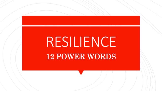 Resilience   12 power words