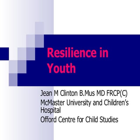 Youth Resiliency & Mental Health Workshop - Dr. Jean Clinton