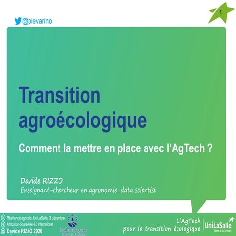 Transition agroécologique - quel apport de l'agtech ?