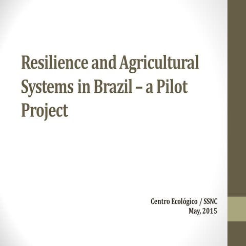 Resilience and Agricultural Systems in Brazil