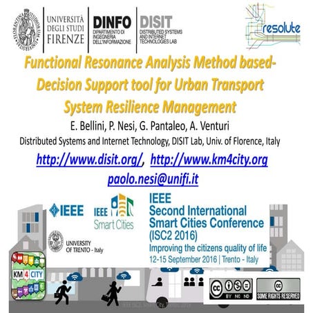 Functional Resonance Analysis Method based- Decision Support tool for Urban T...