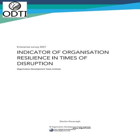 Organisation Resilience in times of disruption study 2021