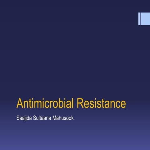 Antimicrobial Resistance