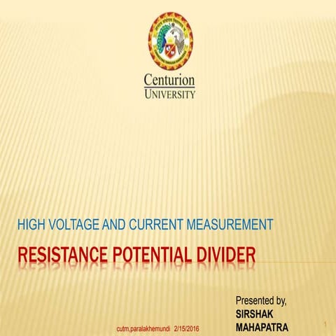 Resistance potential divider