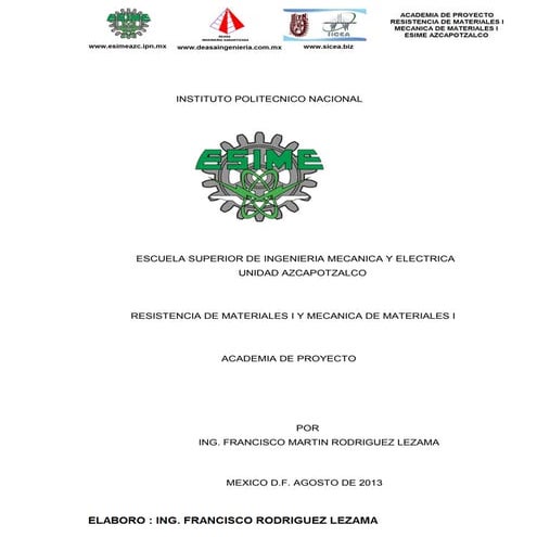 Resistencia de materiales  1 esime