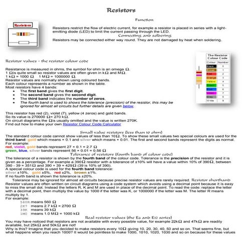 Lab 02 Resistor color coding and ohms law | PDF