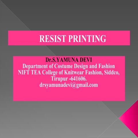 Resist printing