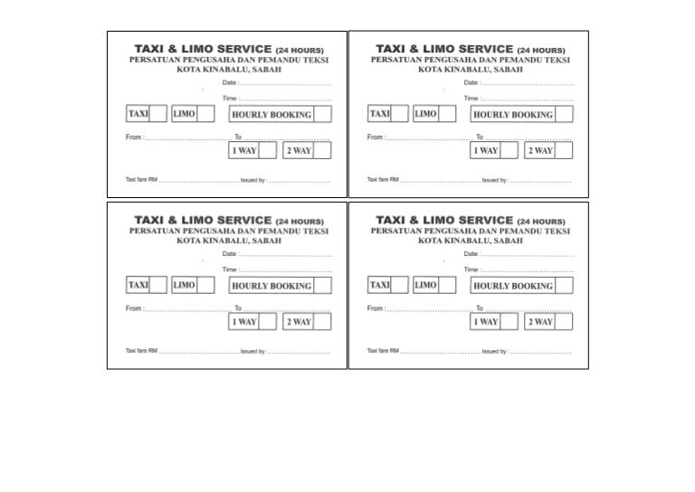 Resit Taxi Sabah