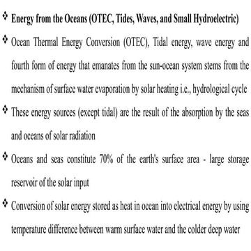 Tidal Energy, Features, Powerplants, Types