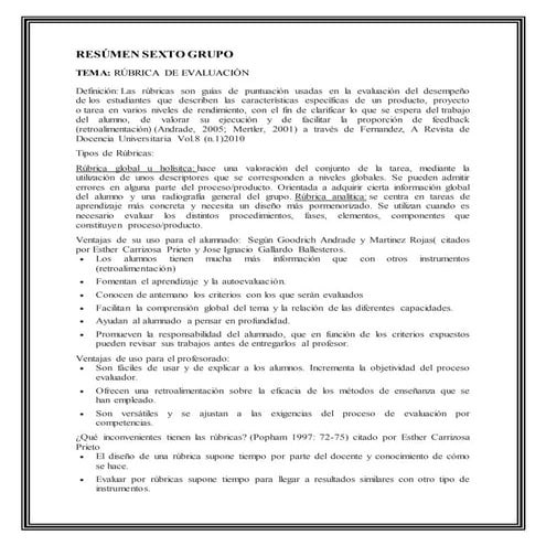 Resúmen sexto grupo