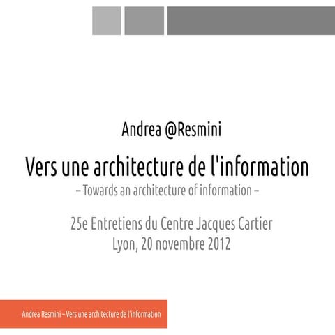 Vers une architecture de l'information