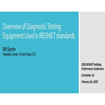 An overview of diagnostic tools used in RESNET testing