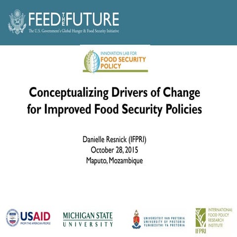 Conceptualizing Drivers of Change for Improved Food Security Policies