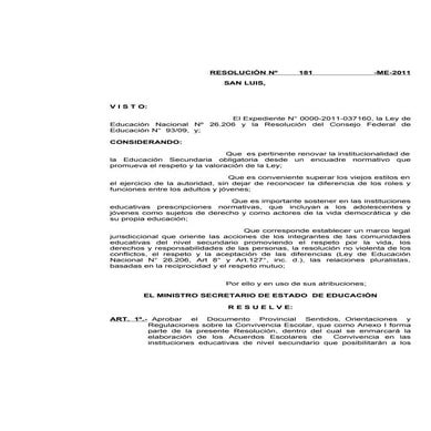Resol. 181 acuerdos de convivencia