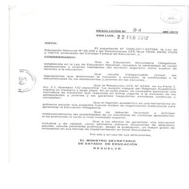 Resol. 34 régimen académico
