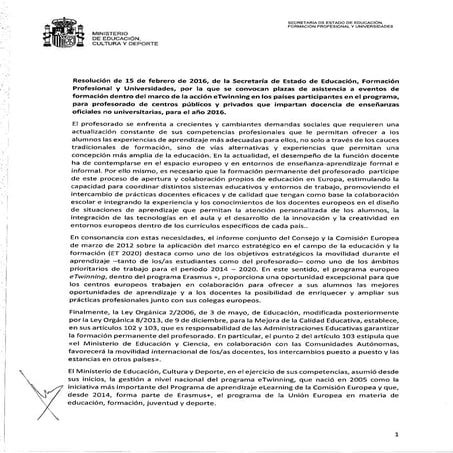 Convocatoria: Eventos de Formación eTwinning 2016