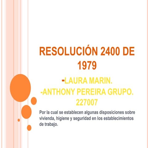 Resolución 2400 de 1979