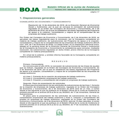 Resolución de la Dirección General de Economía Social y Autónomos, por la que se convoca la concesión de subvenciones 