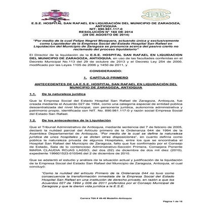 RESOLUCION PASIVO CIERTO NO RECLAMADO