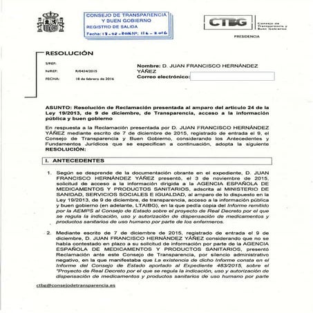 Resolución reclamación expd.r 0434-2015 anonimizado