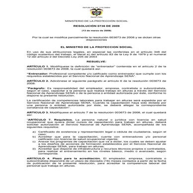 Resolucion 0736 de 2009 | PDF