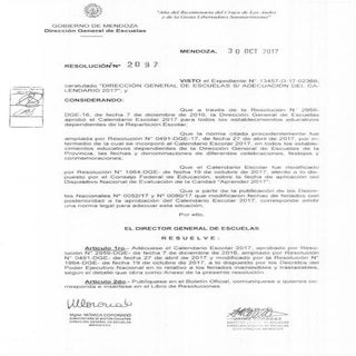 Resolución 2097. Adecuación calenda...