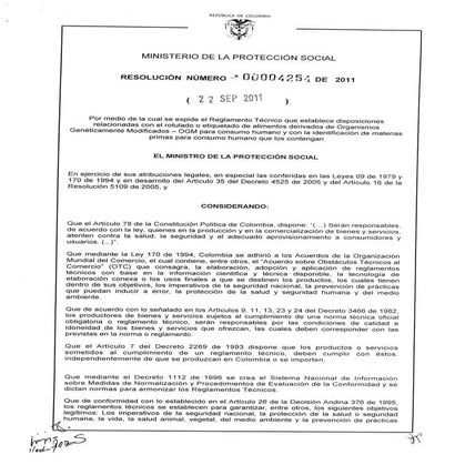 Resolucion 4254 de2011